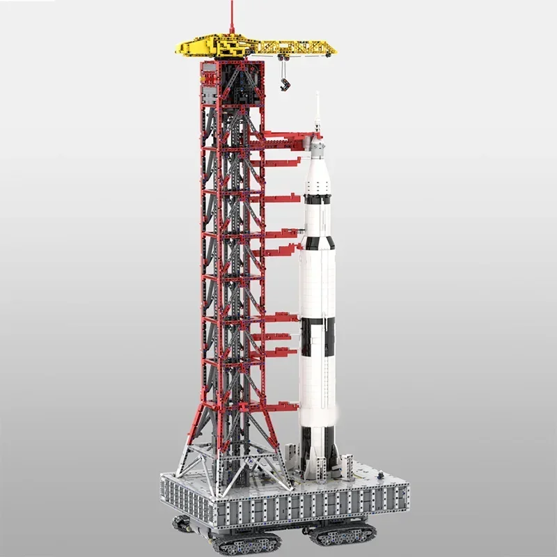 MOC เปิดตัว Tower Mk I สําหรับ Saturn V Tower Building Block ชุด Rocket Launch Platform รุ่นฐานอิฐคอลเลกชันของเล่นของขวัญ