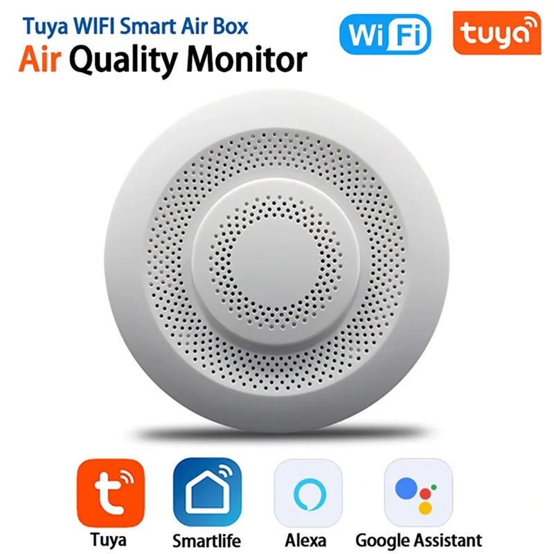 ABNR Tuya Wifi Monitor de calidad del aire hogar inteligente Detector de CO2 formaldehído VOC CO2 CH2O Detector de temperatura y humedad