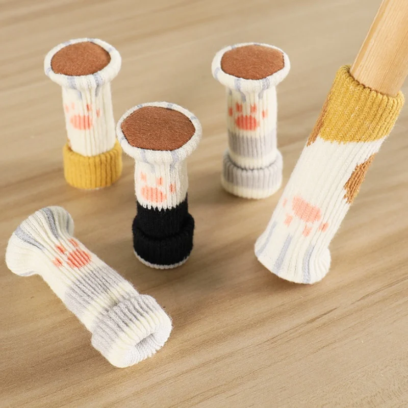 Thickened Wear-Resistant Cat Scratch Cloth Leg Covers Non-Slip Mute Wool Felt Foot Pads for Table Chair Stool Floor Protection