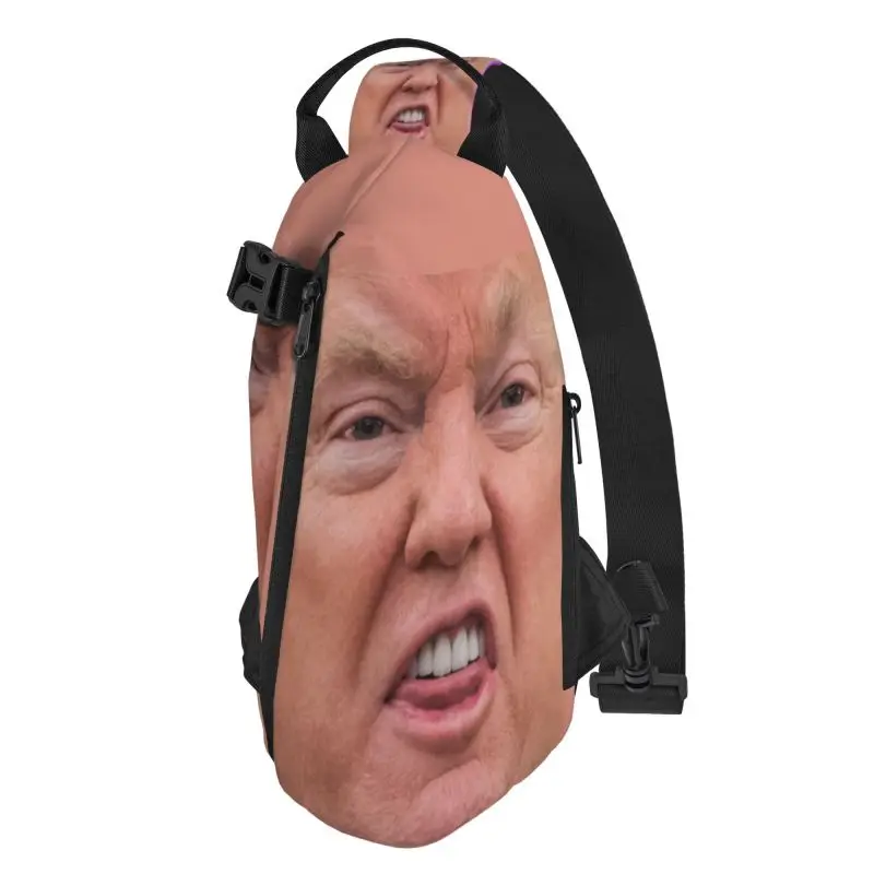 Custom Trump Meme Crossbody Sling Backpack Men American Presidential Shoulder Chest Bag for Camping Biking