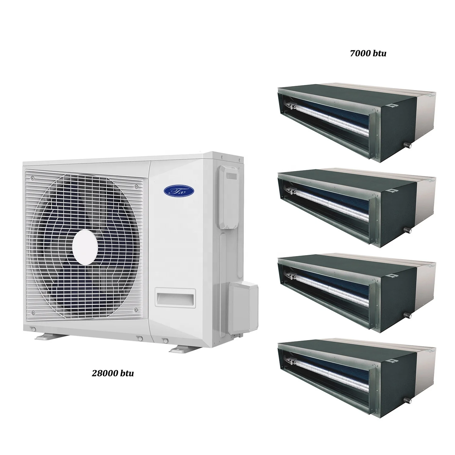 TX OEM VRF HVAC نظام تكييف الهواء مكيف الهواء المركزي التجاري ملف المروحة وحدات داخلية متعددة سبليت التيار المتناوب