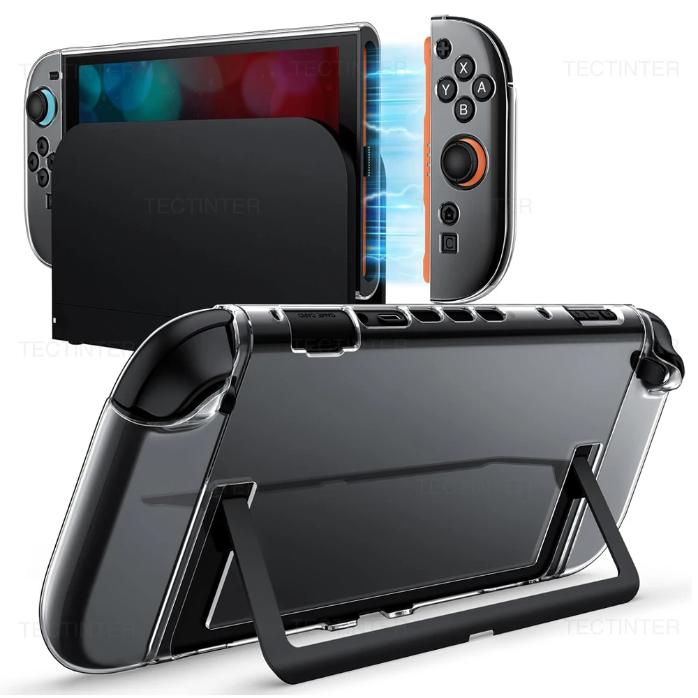 Capa Protetora Macia de PC + TPU para Controle Joystick Nintendo Switch 2 - Capa Transparente Protetora para Acessórios Switch 2