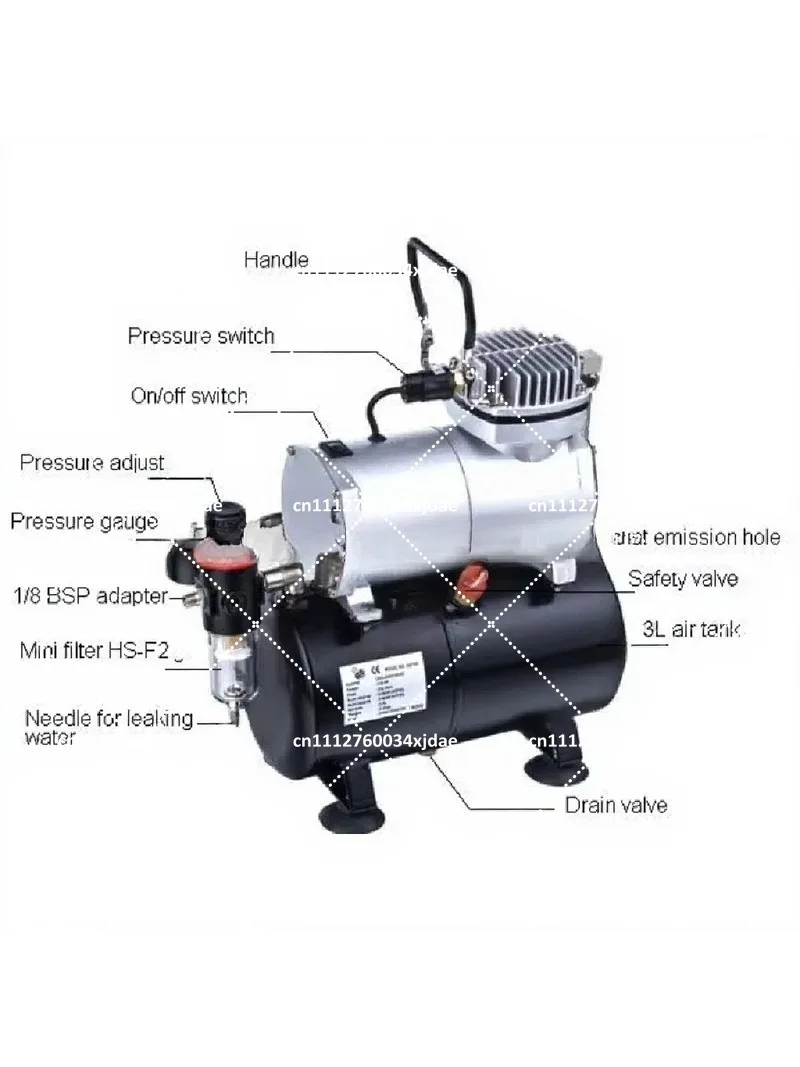 AS186 Airbrush Compressor Kit for Temporary Tattoos, Face Body Paint, Nail Art, Makeup Spray
