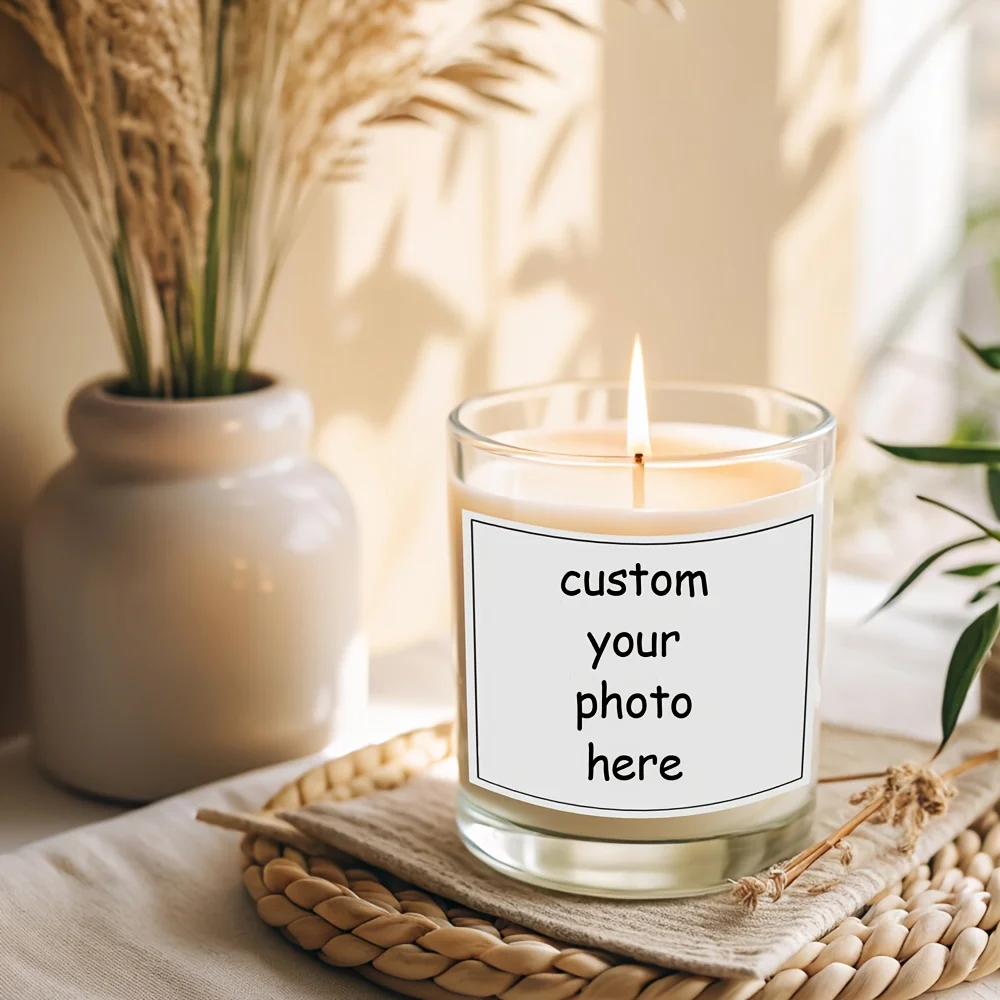 Custom Photo Candle - Personalized Customizable Photo/Text Candle for Home Decor Birthday Anniversary Gift