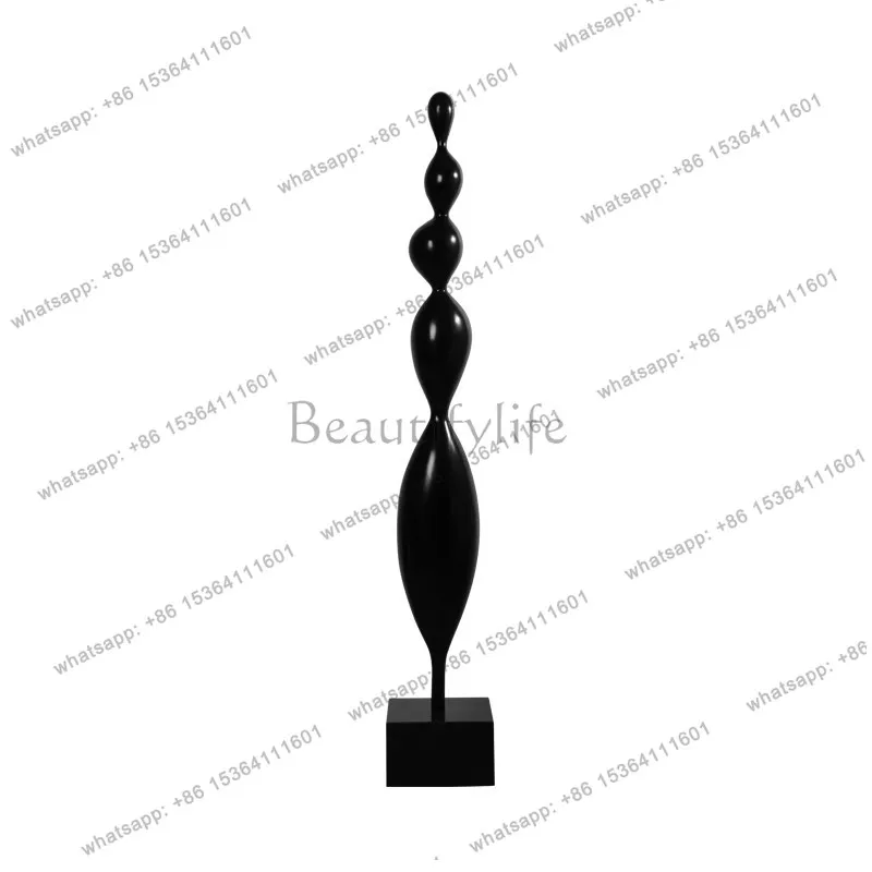 Entrance Abstract Artwork Solid Wood Sculpture Floor-to-Floor Ornament Window Soft Decoration