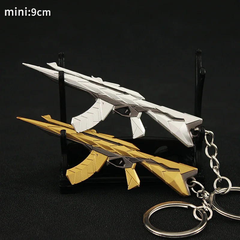 

Valorant Mini Gun Model Keychain Reaver 2.0 Ghost Karambit Knife Melee Metal M4 Weapon Key Chains Game Dagger Alloy Gift Toy