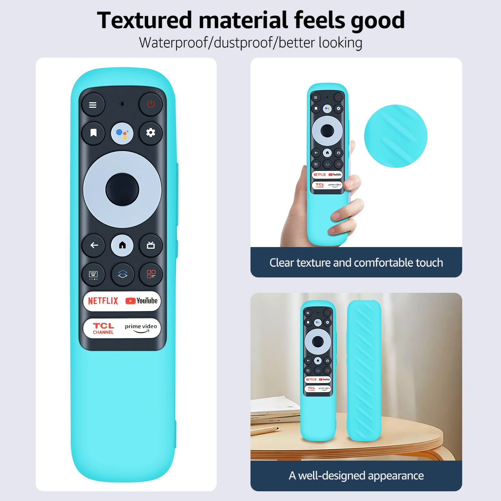 Новый чехол для пульта дистанционного управления TCL Google Smart TV RC902N FMR1 R646 R754 S546 S356, силиконовый светящийся чехол, светящийся синий