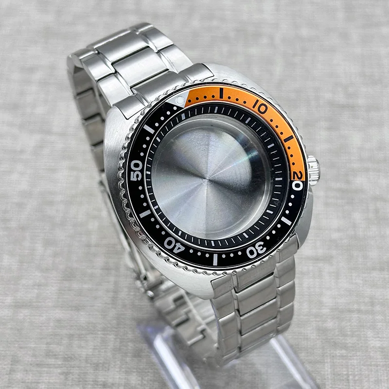 Mod NH35 Case 6105 6309 Turtle Abalone Case Sapphire Crystal Glass Fits NH35 NH36 7S26 4R Movement 28.5MM Dial Replace NH35 Case