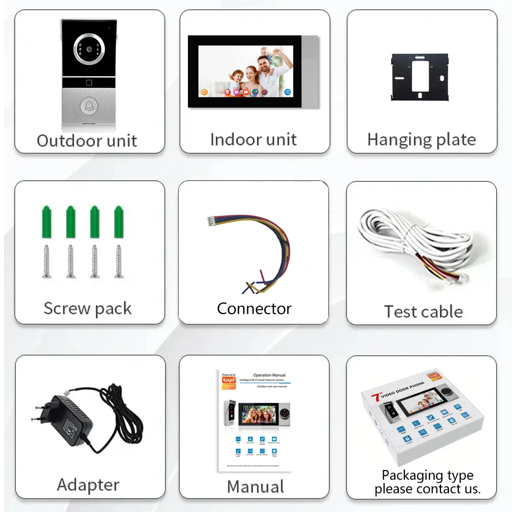 Free delivery to Guangzhou walkie-talkie RFID video door phone doorbell walkie-talkie with 2.0-meter camera