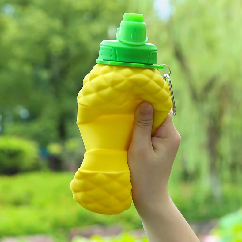 6/700ML Folding Retractable Fitness Fruit Shape Kettle Silicone Sports Water Bottle Portable for Outdoor Travel Climbing Bicycle view 2