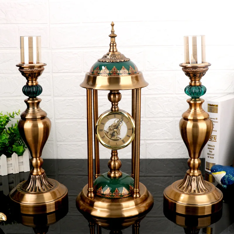American Clock Desk Clock Living Room Thick Luxury Vintage Table Clock Decor