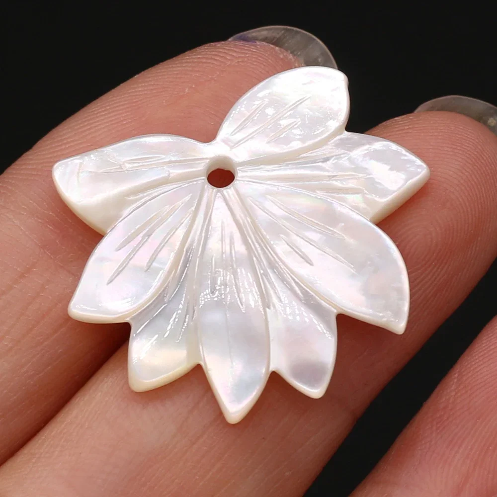 

Natural Shell Pendant White Leaf Shape 27x27mm DIY for Jewelry Making Necklaces Accessories Gift for Women