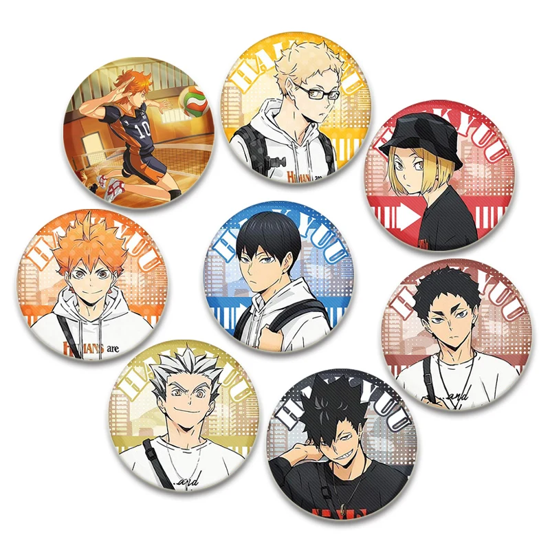 

Shoyo Hinata Cosplay Badge Anime Haikyuu Brooches Volleyball Boy Enamel Pin Backpack Clothes Jewelry Cartoon Accessory Gifts