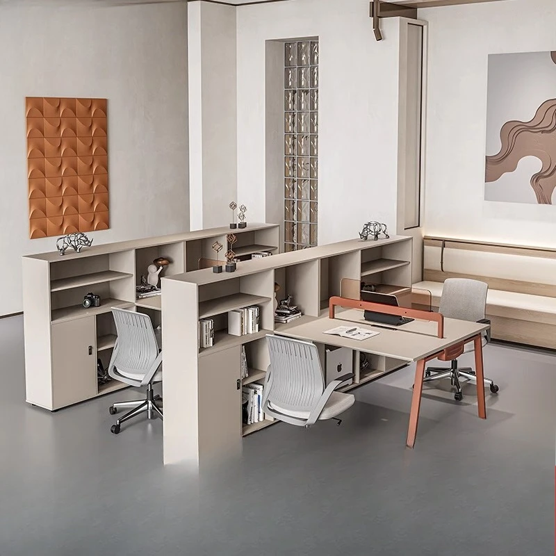 

Office Finance Desk Simple Modern Card Seat Staff High Cabinet Partition Screen Computer Desk and Chair Combination