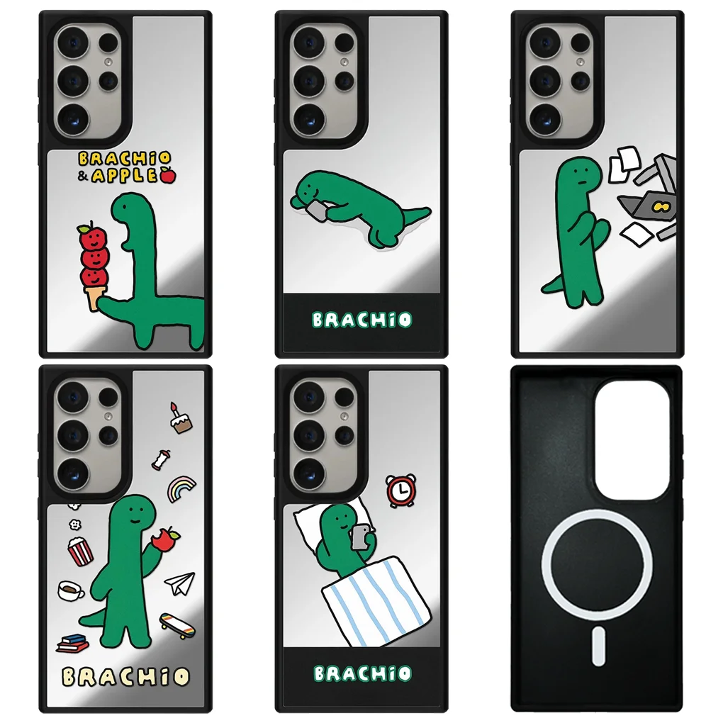 

Cartoon Dragon Work Mirror Magnetic Case for Samsung Galaxy S23 S24 S25 Ultra S25+ Plus Protective Shell Cartoon Magic Show