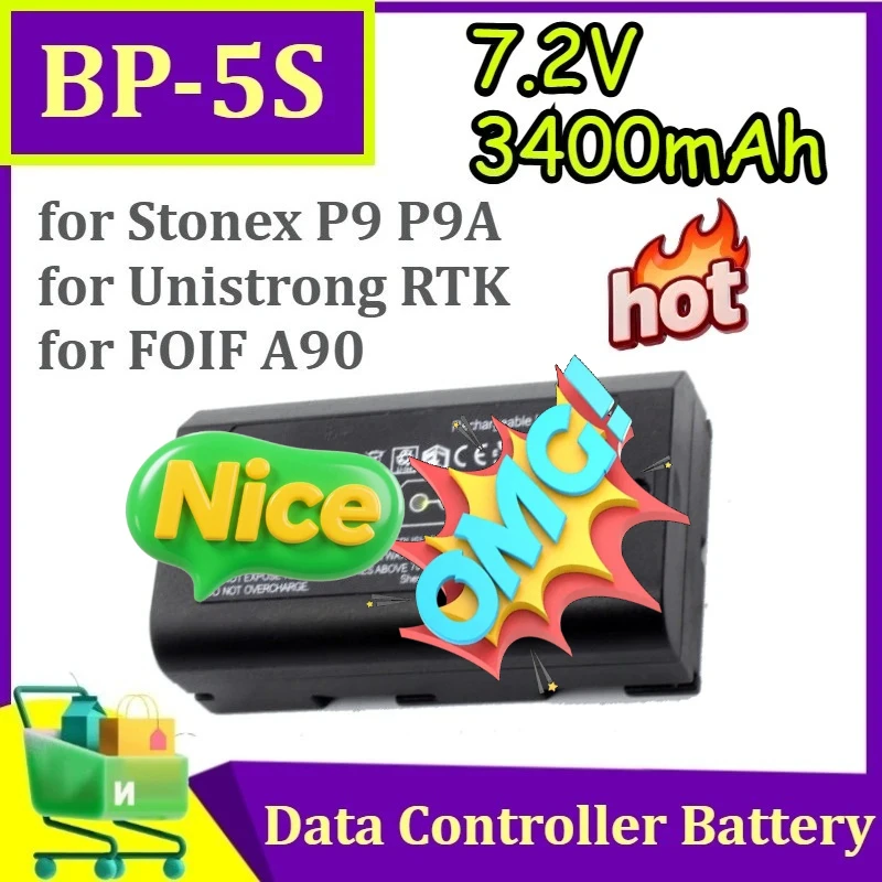 

Аккумулятор Li-ion BP-5S 7.2V 3400mAh для Stonex P9 P9A, Unistrong RTK, контроллера данных FOIF A90