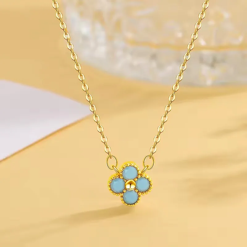 2026 جديد ملون زركونيا زهرة قلادة قلادة ، مناسبة للمرأة شخصية الموضة قلادة مجوهرات اكسسوارات #5