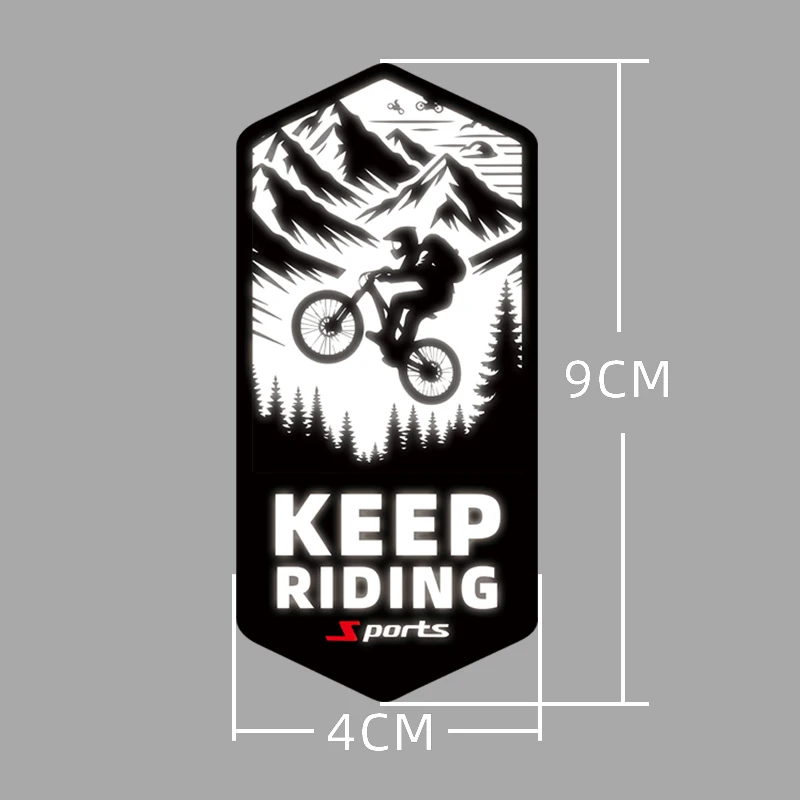 

10Pcs MTB Frame Reflective Art Stickers – Keep Riding Mountain Bike Safety Decals for Cyclists