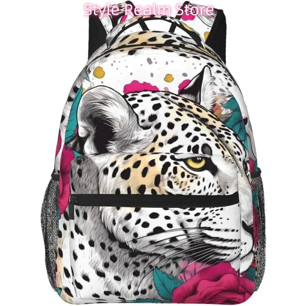 

Leopard Roses Lightweight Laptop Backpack Lightweight Multipurpose Travel Casual Daypack Unisex College Backapcks for Men Women