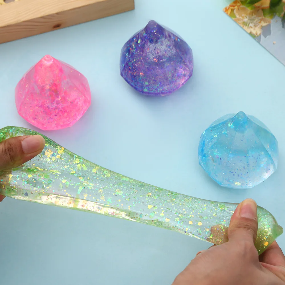 Glittering Diamond Ice Cubes Anti Stress Vent Ball Slow Rebound Squeeze Toys Stress Relief Kids Adults Antistress Squishy Toy