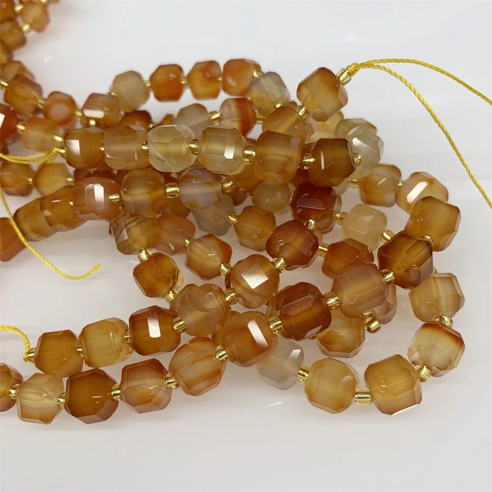 Natural Agate 8-9mm Cube Beads Faceted Loose Beads For Diy Bracelet Necklace Jewelry Making