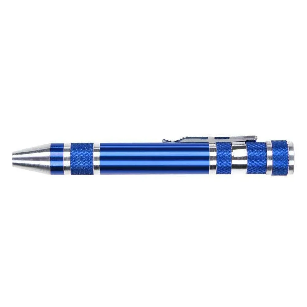 8* Screwdriver Bits Pen Style Screwdriver Blue Electronics Jewellery Laptop Mini Mobile Precision Spectacles New