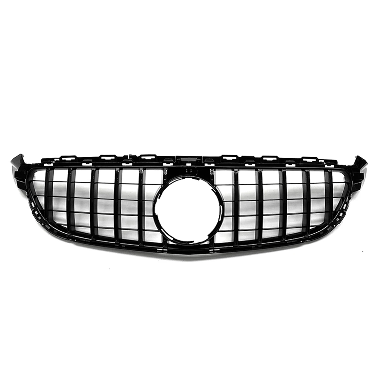 Car Front Grille Upper Bumper Hood Mesh Grill W/ Camera Sensor Hole Auto Kit For Mercedes Benz W205 C63 C63S AMG 2015-2018 GT R