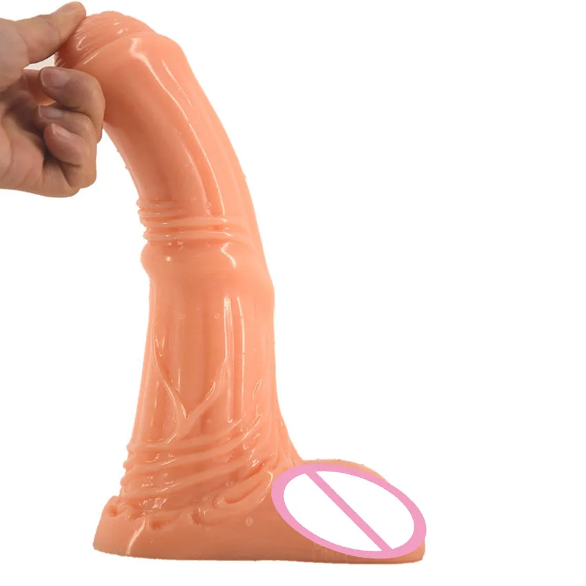 MLSice Big Soft Anal Horse Animal Wolf Dildo Extremely Long Dog Canine Penis Realistic Suction Cup Dick Sex Toys Dong for Women