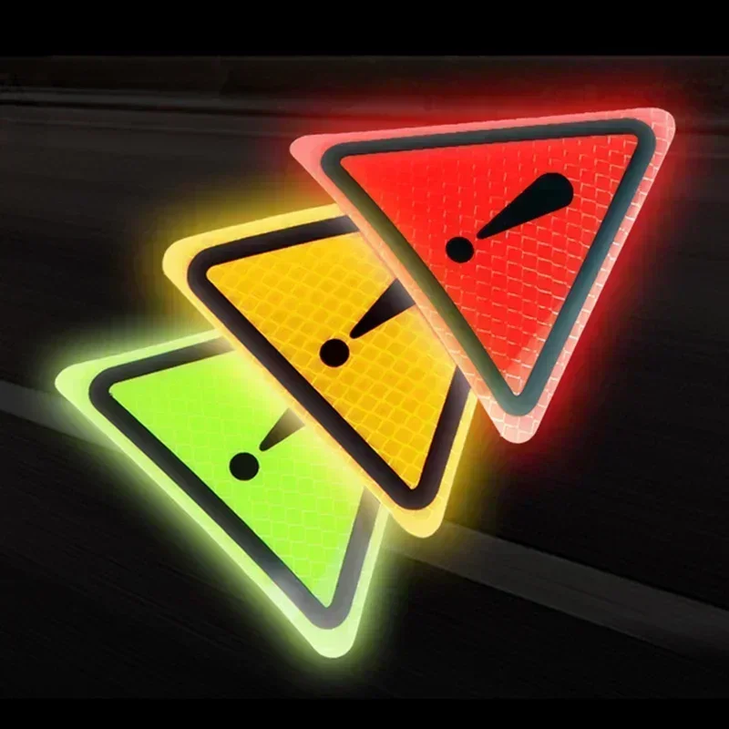 

1pcs Car Reflective Stickers Automobile Motorcycle Scooter Body Decorative Triangle Warning Label Decal Accessories