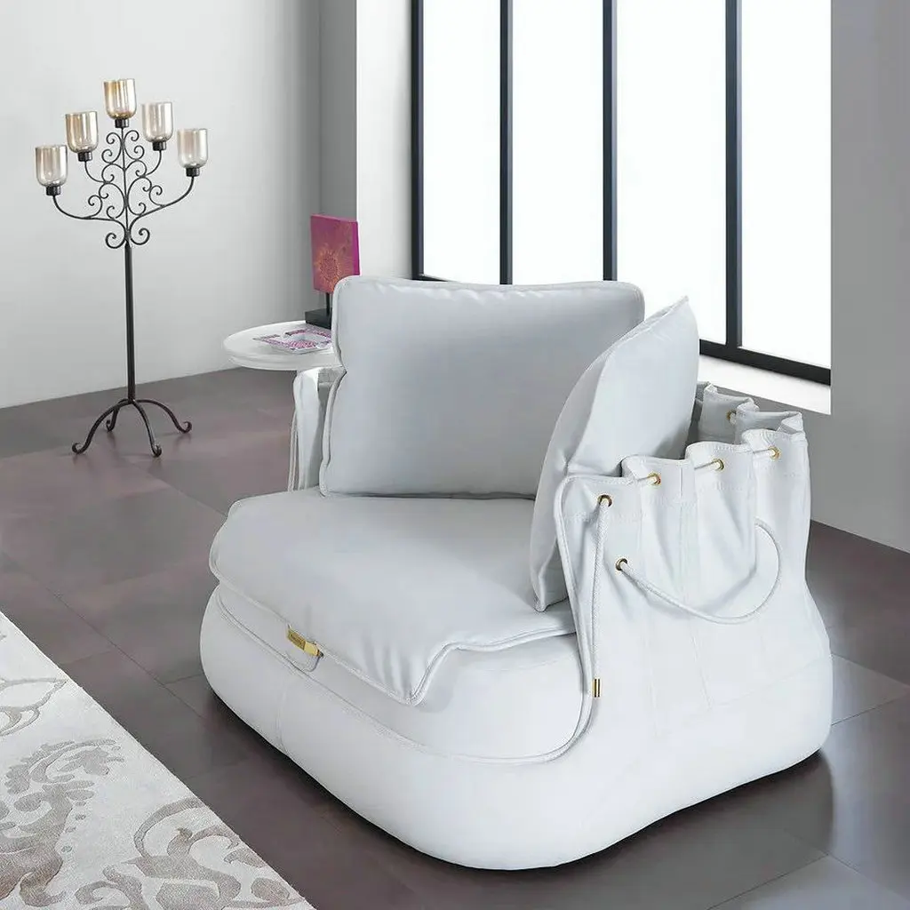 #Modern Luxury Italian Art Single Sofa Chair  Living Room Comfortable Handmade Soft Bag Armchair Home Leisure Chair for Bedroom