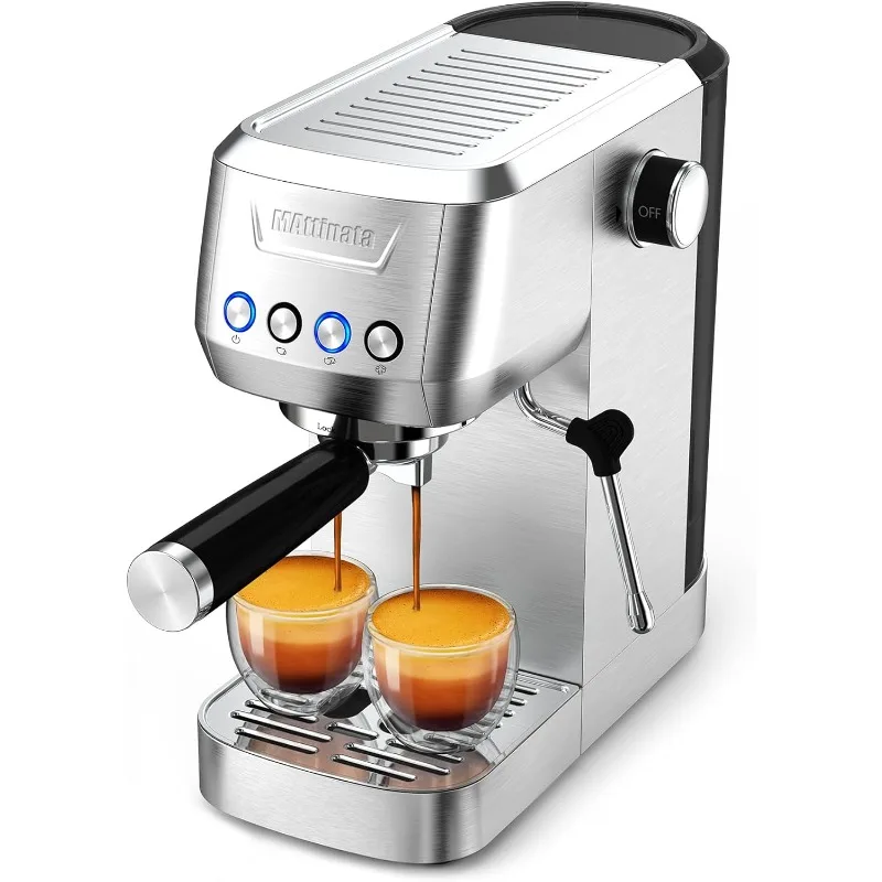 MAttinata Espresso Machine 20 Bar, Espresso Maker with Milk Frother for Cappuccino, Latte, Stainless Steel-Mattino