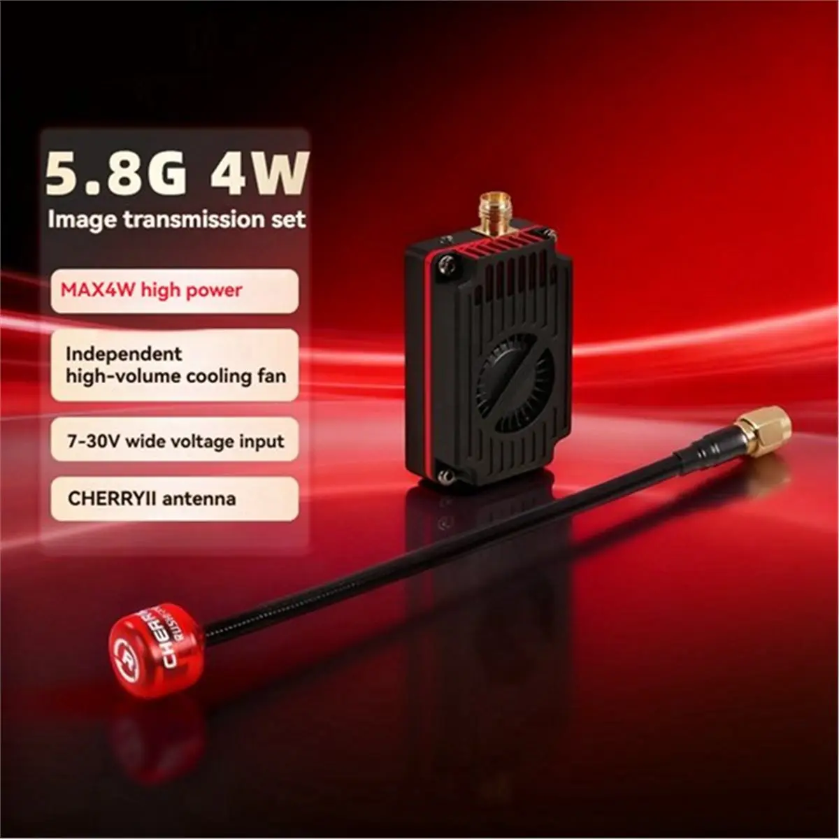 Promotion 5.8G 4W VTX 48-CH High-Power FPV Video Transmitter IRC Tramp Protocol 7-30V with Antenna for RC FPV Long Range Drone