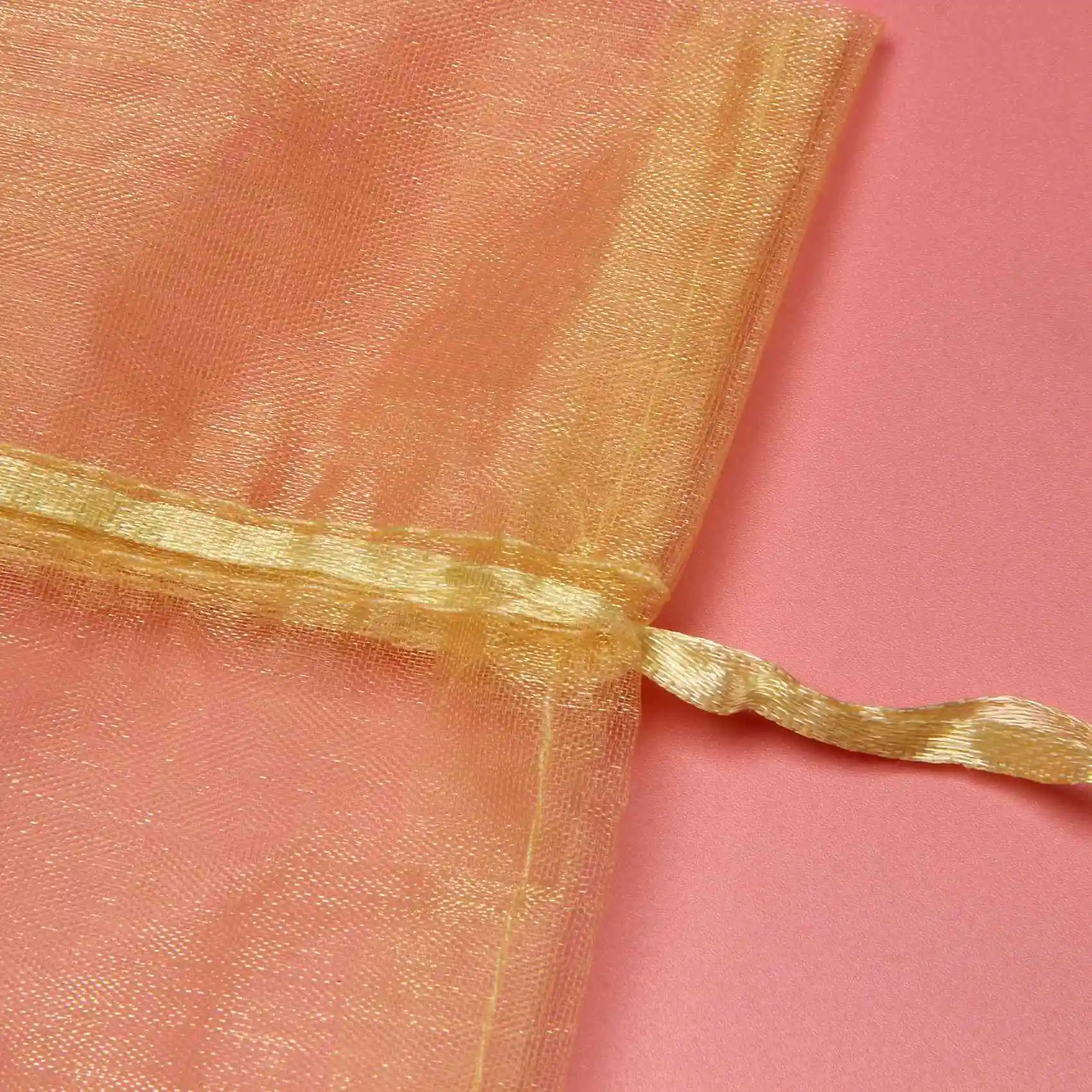 TEXU Packaging Organza Wine Bag, Transparent Mesh Bottle Gift Bag, Wine Cover With Christmas Drawstring Dress (Gold,30Pcs)