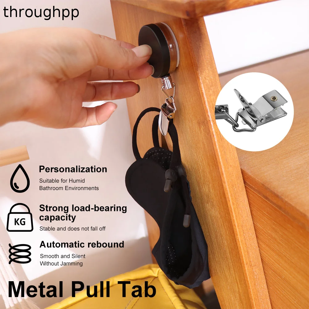 Retractable Buckle Retractable Towel Rack Automatic Retractable Self-Adhesive Self-Adhesive Towel Rack Strong Clip