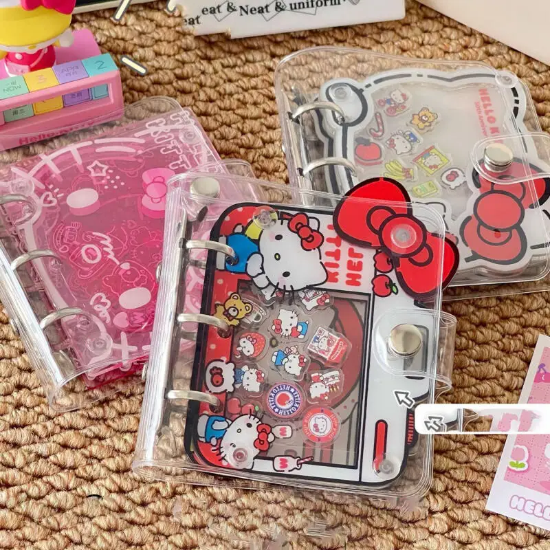 Álbum de Tarjetas Pequeño con Diseño de Anime Hello Kitty, Carpeta Kpop de 3 Pulgadas, Hojas Acrílicas Creativas en el Interior, Libro para Guardar Tarjetas Coleccionables, Regalos