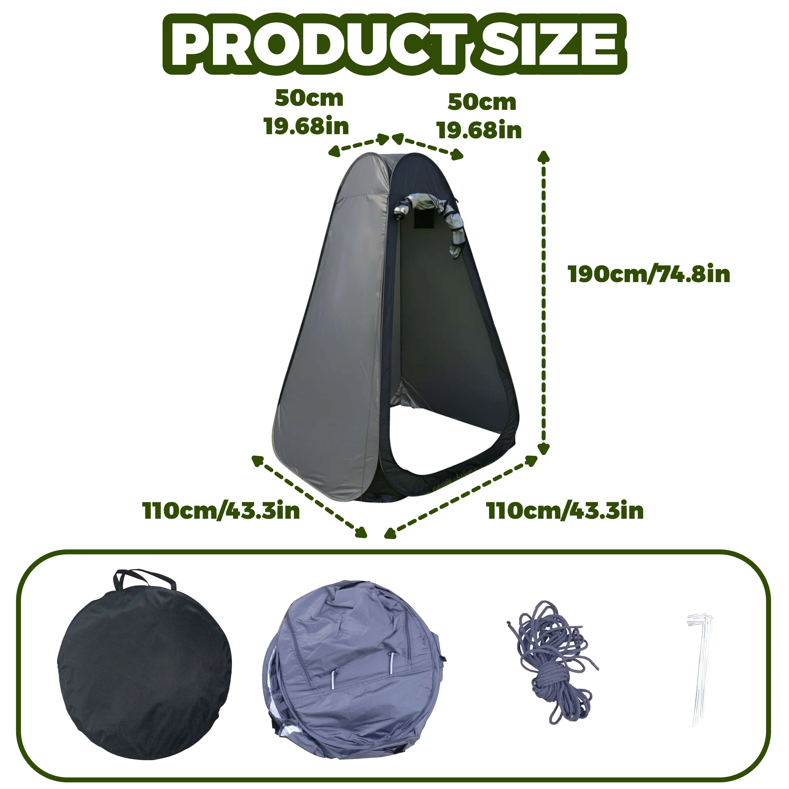 1 Person Compact Foldable Shower Tent, Pop Up Privacy Changing Shelter, Space-Saving Outdoor Tent with Bag