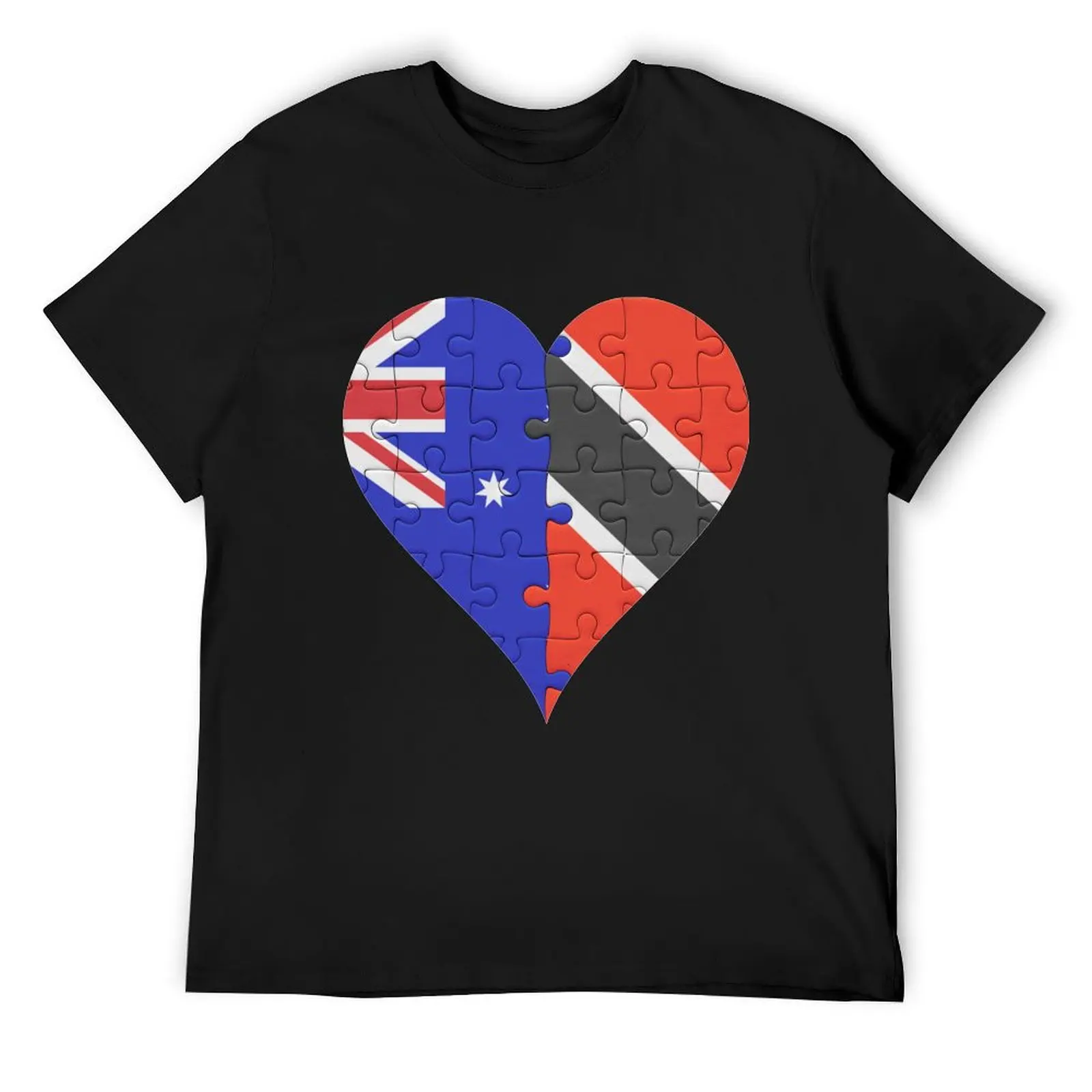 Australian Trinidadian And Tobagoan Flag United Heart Jigsaw Puzzle Design With Both The Countries Of Australia Trinida T-Shirt