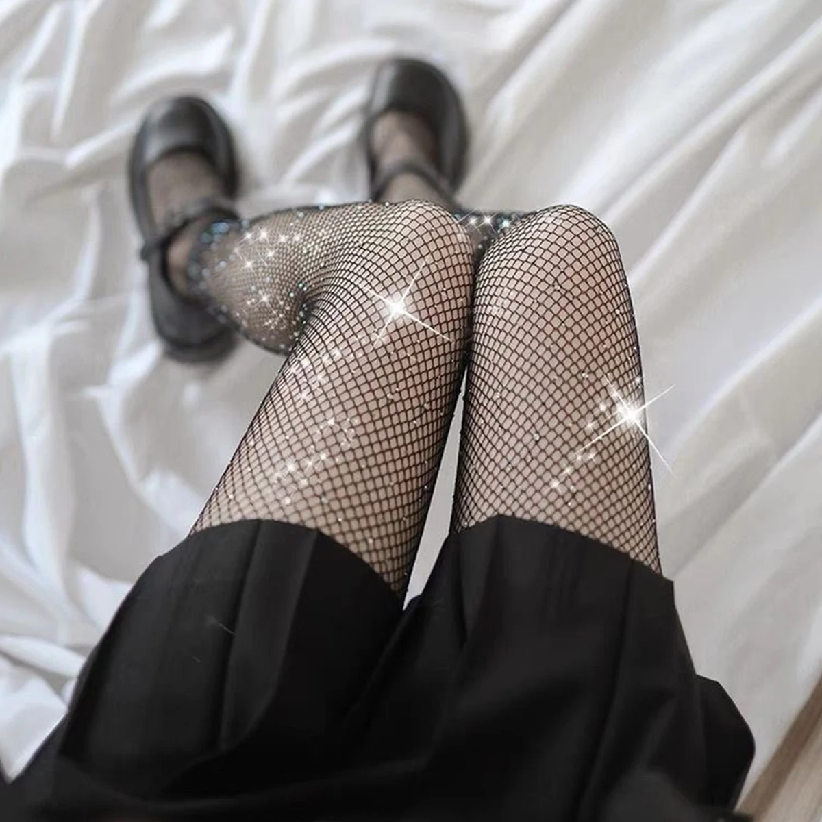 1pcs diamond black-and-white stockings for women hook-proof fishnet stockings