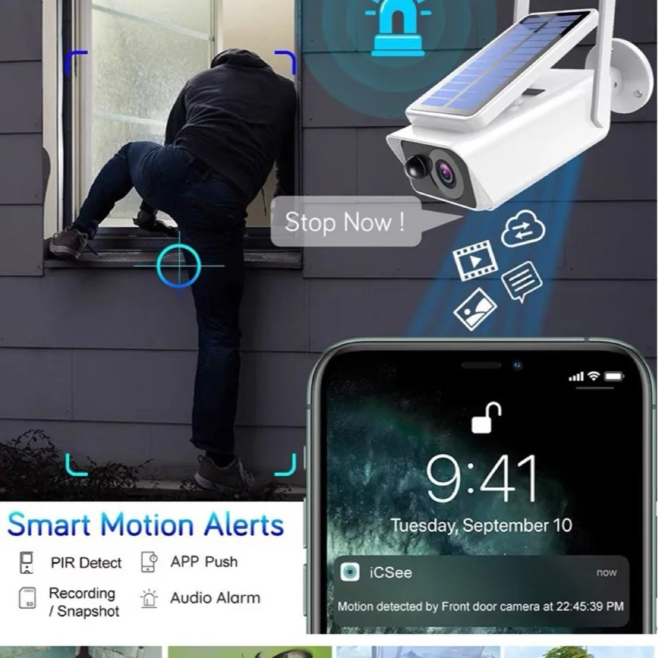 4MP 1440P iCsee APP  Battery Power Low Comsunption Wireless WIFI IP Camera AI Humanoid Detection Home Security CCTV Baby Monitor