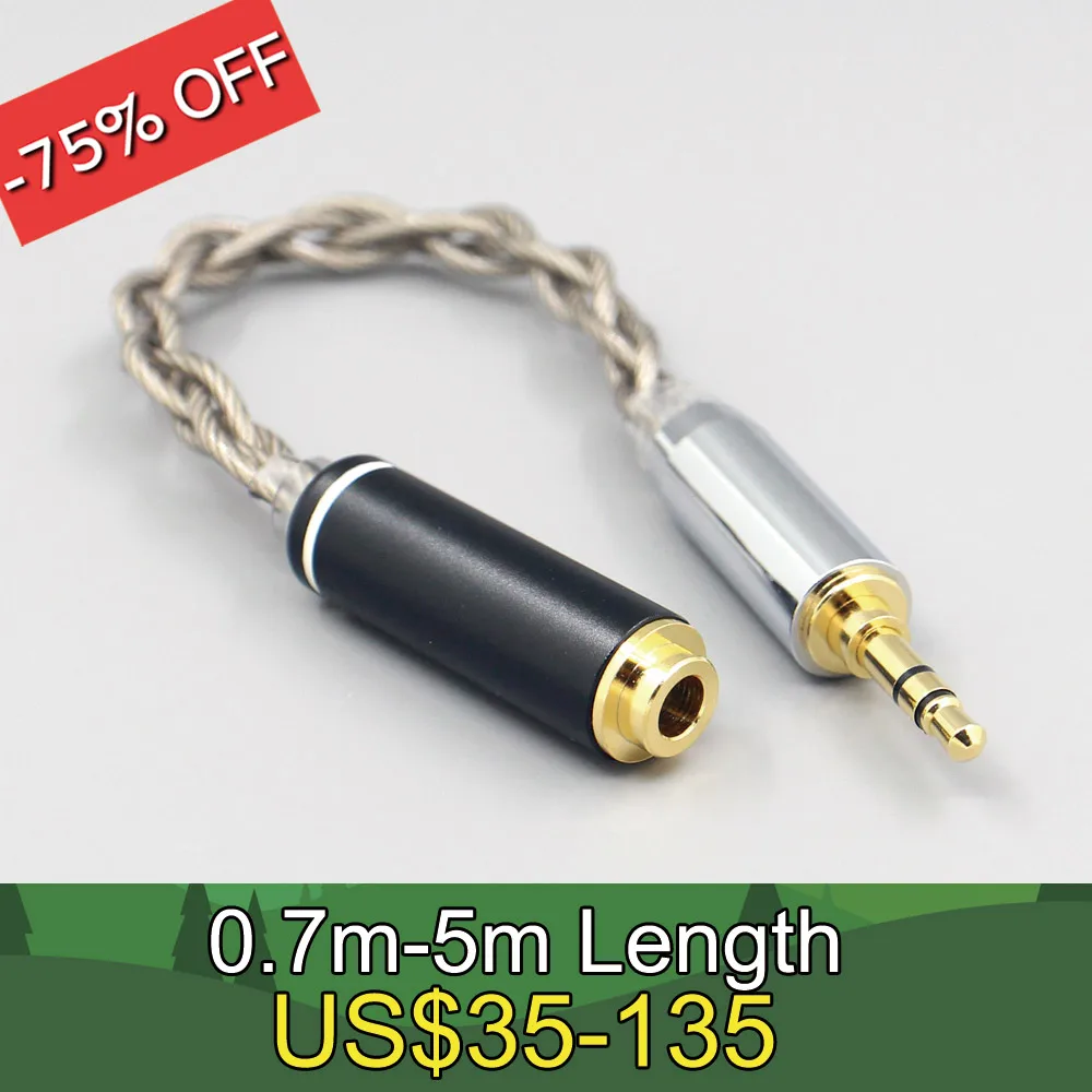 

99% Pure Silver + Graphene Silver Plated Shield Earphone Cable For 3.5mm xlr 6.5 2.5mm 4.4mm Male to 2.5mm female IFI LN007965