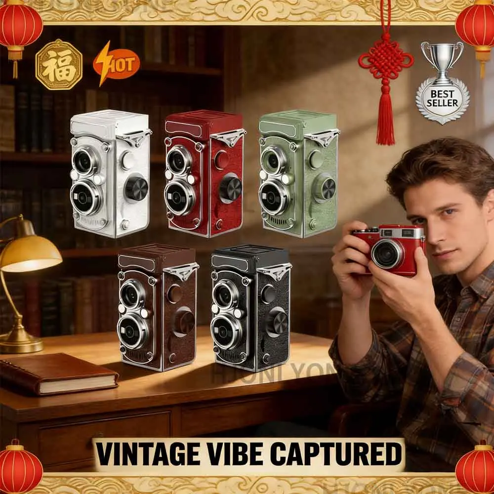 

Mini CCD Vintage Simulation Camera Twin-Lens Reflex Portable Atmosphere Ornament Student Gift Decor Item