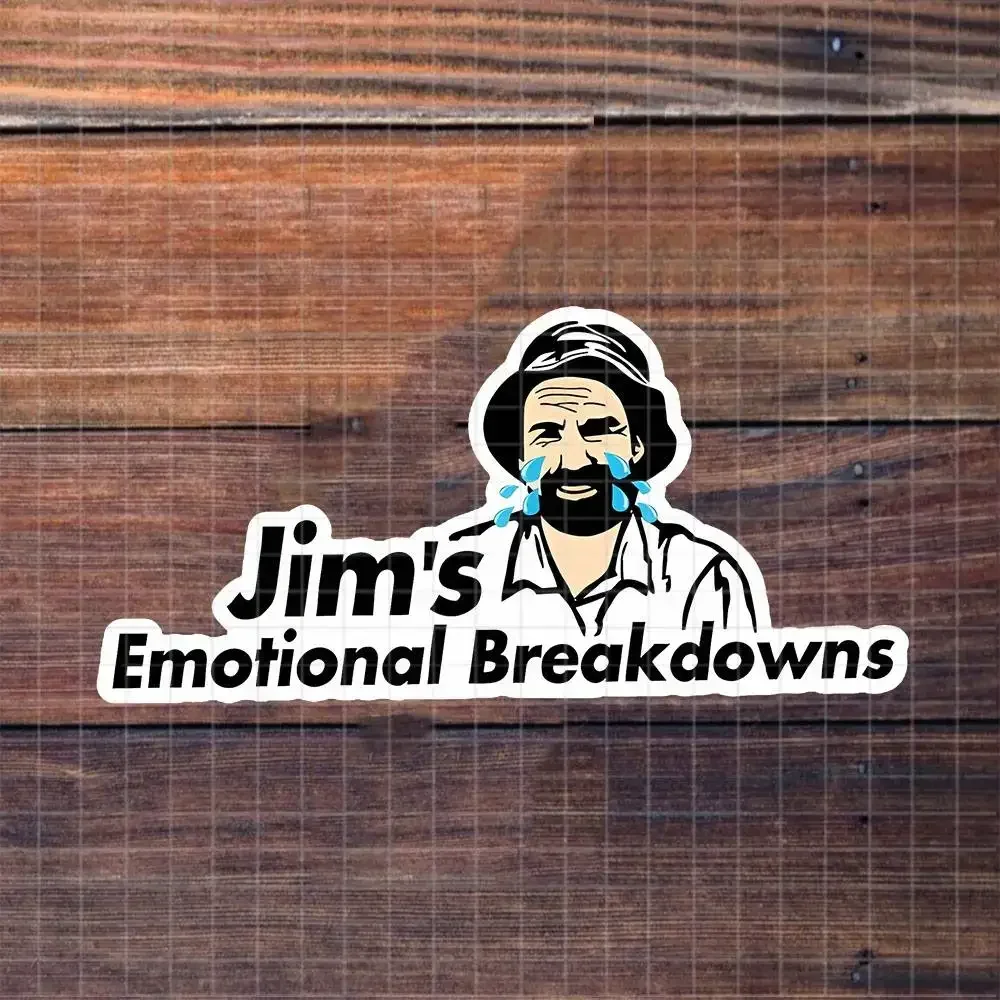 Jim's Meltdown Character Meme Vinyl Sticker Matte Decal For Laptop Notebook Water Bottle Meme Fan