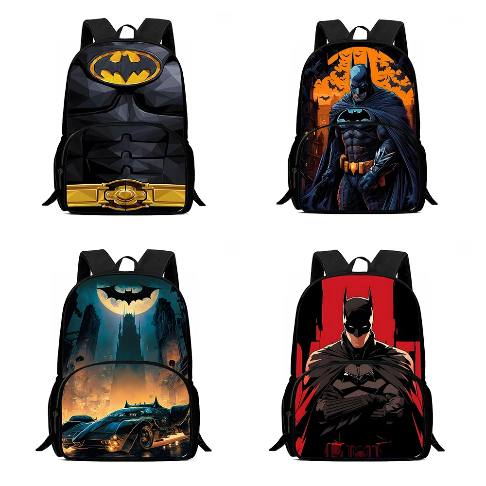 Kids Superhero Batmans Backpacks Boys and Girls Student Birthday Gift Child School Bags Large Capacity Camping Durable Rucksack