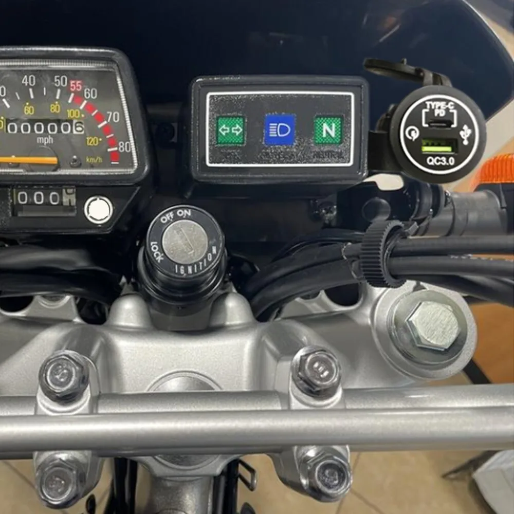 Quick Charge Type‑C PD USB Accessory Socket With Harness For Yamaha TW200 2009+