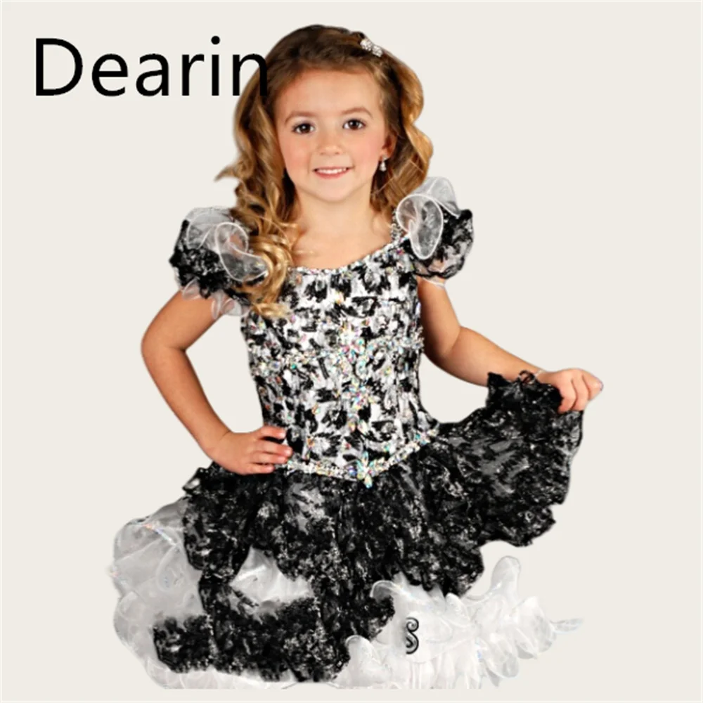 

Flower Girl Dress Dearin Jewel Ball Gown Mini Length Skirts Sequin Fold Flower Girl Dresses