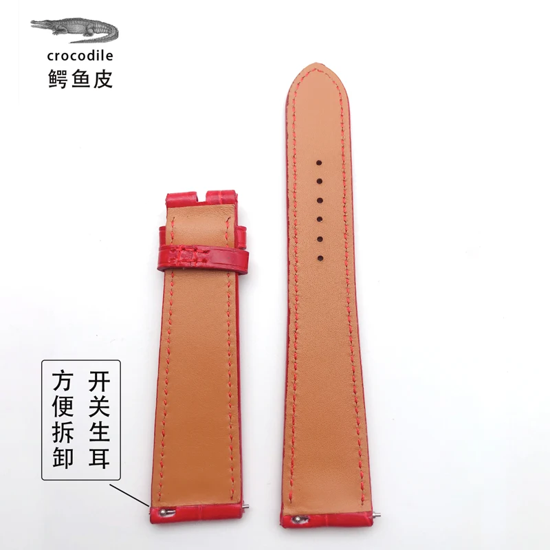 Suitable for Hermes strap genuine crocodile leather soft and durable high-grade 16mm20mm HH watch strap