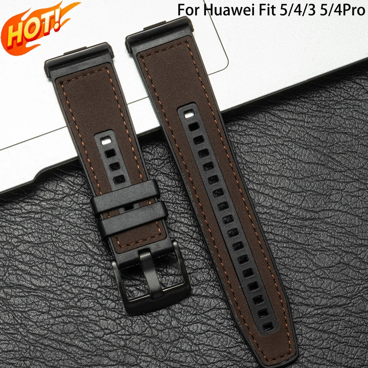 Huawei Smartwatch Watch Fit - 화웨이 워치 핏 5/4Pro용 가죽 실리콘