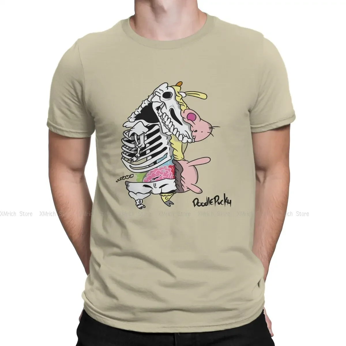Men's T-Shirts Skeleton Cow Amazing 100% Cotton Tee Shirt Short Sleeve Cow And Chicken T Shirt Round Neck Tops Summer image 6
