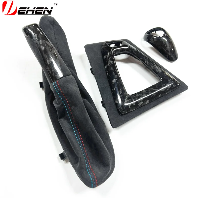 Forging and Dry Carbon Gear Shift Base Knob and Handbrake for BMW M3 M4 F80 F82 F83 2014-2019 Year, Only for LHD