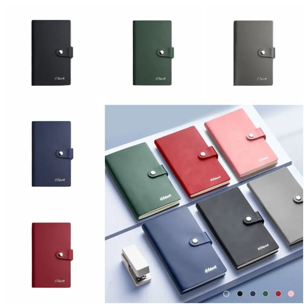 6 สี Memo Diary Planner A7 Mini Notebook Scrapbooking Agenda Organizer กระเป๋า Notepad หนา PU ฝาครอบโรงเรียนเครื่องเขียน